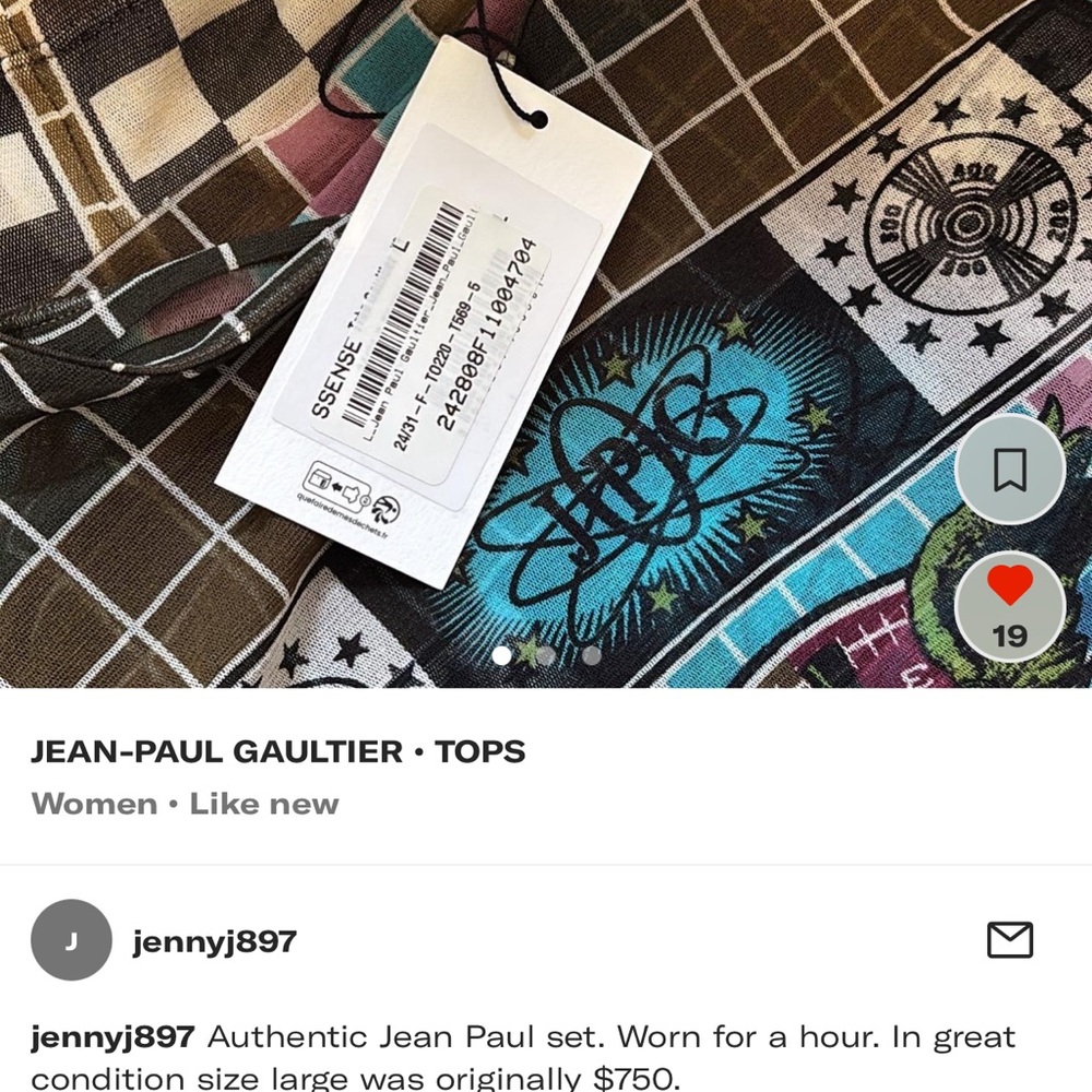Jean-Paul Gaultier Multicolor Graphic Top